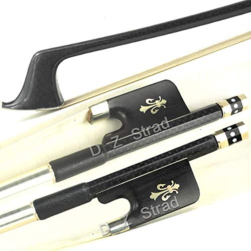 D Z Strad Cello Bow - Model 505 - Carbon Fiber Bow with Ebony Fleur-de-Lis Frog - 3/4 Size