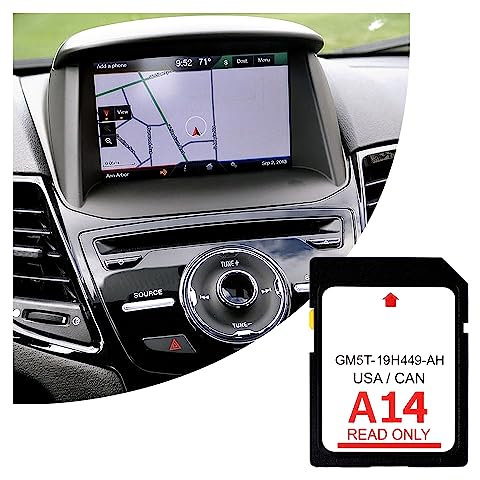 A14 Navigation SD Card,for US&Canada Maps Sync Navigation System SD Card,GM5T-19H449-AG Car GPS Cards Compatible with Ford Lincoln(A14)