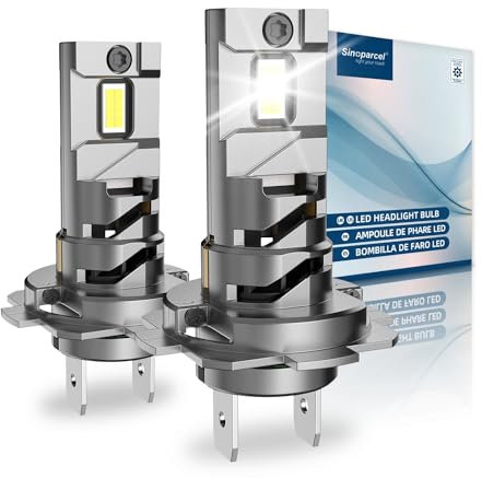 Sinoparcel 2025 Actualización H7 LED Bombilla para Faros Delanteros y Faros Antiniebla - 20000LM/juego 6500K - Haz Baja y Alta con Ventilador Luz Blanca Canbus Sin Error - Paquete de 2