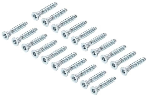 QUARKZMAN Tornillo Confirmat para Muebles 20 Piezas 6.3X40mm Tornillos de Madera con Cabeza Hexagonal Zincados Avellanados Autorroscantes Tornillos de Conexión para Muebles