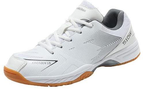 omcam Hombres Mujeres Zapatillas De Tenis De Mesa Ocio Malla Caminar Squash Zapatillas De Tenis Voleibol Casual Zapatillas De Deporte,Gris,47 EU