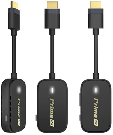 EZCast Pocket Prime HDMI sans fil – 1 émetteur et 2 récepteurs | Plug & Play, Wi-Fi 5 GHz, rallonge HDMI portable pour ordinateur portable, TV, projecteur et jeux – Portée de 80 m, sortie 1080p