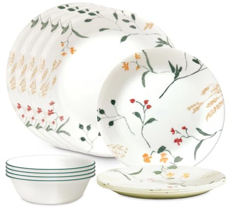 Corelle Vitrelle Signature Wildflower Scatter 12-Piece Dinnerware Set