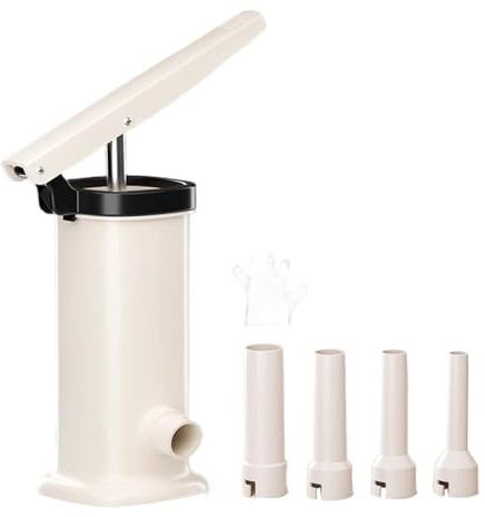 Embutidora manual de salchichas | Máquina para hacer salchichas caseras Máquina rápida para rellenar carne Herramienta para embutir salchichas de cocina, con tubos de llenado de 4 tamaños