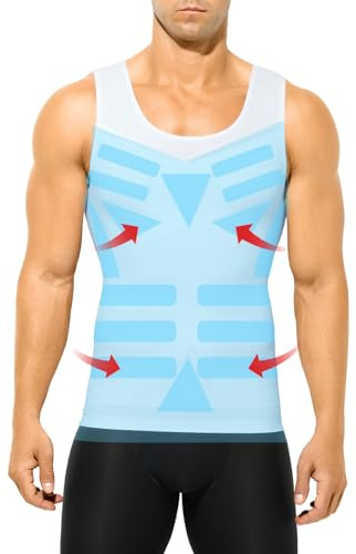Casey Kevin Chaleco de Compresión Hombre, Camiseta de Compresión Hombre, Faja Reductora Hombre, Camiseta Reductora Compresión Camiseta Tirantes Hombre para Gym Fitness Ejercicio Gimnasio