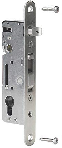 LOCINOX Serrure à mortaiser H-Metal, serrure à crochet, serrure de portail coulissant, serrure hybride