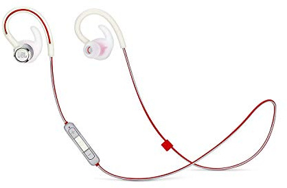 JBL Reflect Contour 2.0, Secure Fit, In-Ear trådlösa sporthörlurar med 3-knapps mikrofon/fjärrkontroll - vit