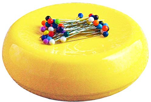 Euro-Notions Grabbit Magnetisches Nähkissen Mit 50 Kunststoffkopfstiften (Gelb)