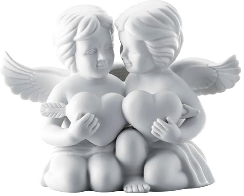 Rosenthal Coppia di angeli con cuore, bianco opaco, 5 cm