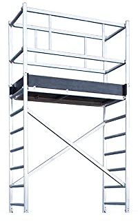 Réhausse échafaudage roulant professionnel 5,4m/7,4m en aluminium Hailo Expert Pro