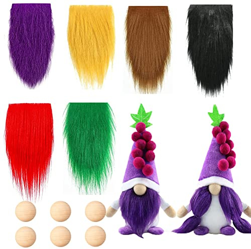 URFEDA 12 st GNOME förklippt skägg för hantverk, GNOME skägg tyg färgglada DIY GNOME hantverksdekoration docka med träbollsnäsa, julklappar