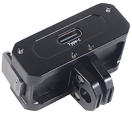 NovelGoal Magnetic Charging Base Foldable Tripod Mount 1/4 Power Supply Compatible with DJI Action 2 Car Motorcycle Helmet Holder (2 in 1 Base)