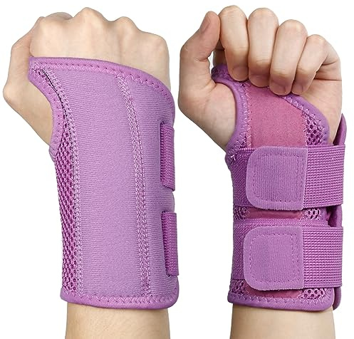 NuCamper Tutore per Polso Tunnel Carpale Mano Destra Sinistra per Uomini Donne, Polso Notturno Supporto per Sonno Stecche Stabilizzatore del Braccio con Manicotto di Compressione Cinghie Regolabili