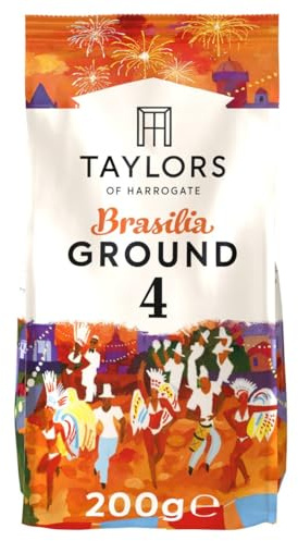 Taylors of Harrogate Brasilia Ground Coffee, Roast 4, 200 g Bag (Pack of 1)