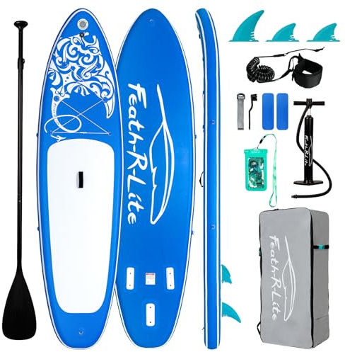 FEATH-R-LITE Inflatable Stand Up Paddle Board with Beginner SUP Accessories