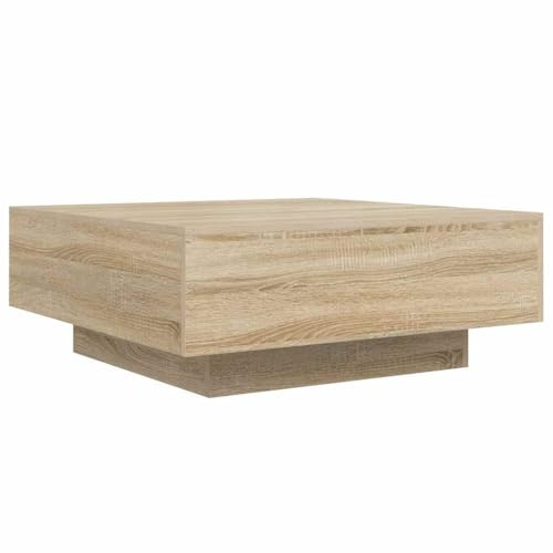vidaXL Mesa de Centro Madera de ingeniería Roble Sonoma 80x80x31 cm