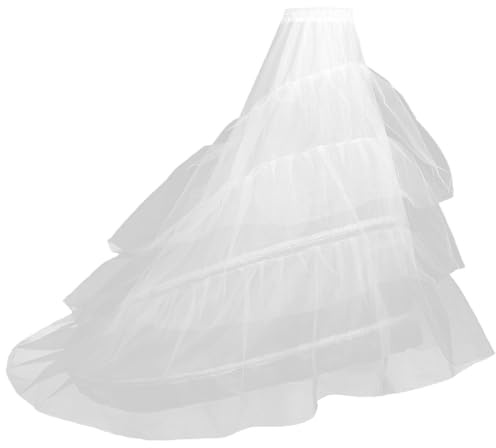 Lång petticoat, hoop kjol, petticoats för kvinnor hoop crinoline petticoat för bröllopsklänning, 2 ruffles lager bollklänning halva slips underskjol