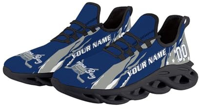 Custom Hockey Sneakers Personalized Breathable Fans Gifts Add Name & Number Workout Athletic Gym Slip-on Shoes for Men Women