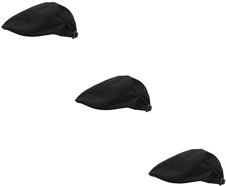 LIFKOME 3piezas Sombrero Beret Transpirable para Gorro De Cocina De para Restaurantes y Cafeterías Accesorio Unisex Negro para Servicio y Barbacoa