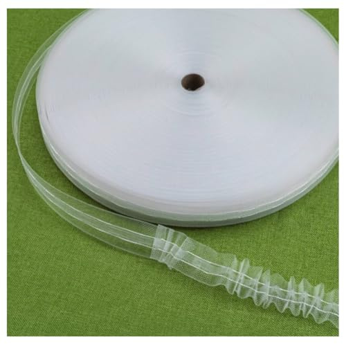 SHTGOI Bande de rideau transparente - 10 m - 2,5 cm - Ruban plissé universel - Pour rideau, crochet, chambre de fille, salon, chambre à coucher