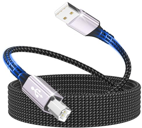 Câble d'imprimante,câble de scanner de 3m Câble USB 2.0 Type B,imprimante USB A vers USB B Câble d'imprimante PC Compatible pour Lexmark,Dell,HP,Canon,Epson,Xerox,Samsung,Brother,DAC et plus