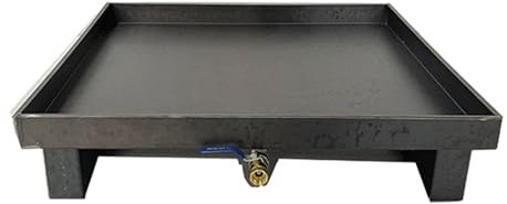 Vasca di Raccolta Universale, Vaschetta Multiuso in Ferro con Scarico Acqua e Valvola di Scarico, Vaschetta di Scarico per Frigoriferi, Condizionatori D'aria, Automotive e Macchinari(Black,65cm/26in)