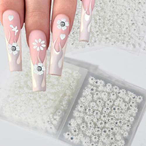 30 pegatinas para uñas, diseño de flores, autoadhesivas, para decoración de uñas