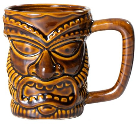 EdirFtra Hawaiian Party Cocktail Cup, Keramik Kaffemuggar, Nyhet Keramisk Hawaiian Tema Cup, 385 ml ölmuggar för cocktails och Luau-fester,B