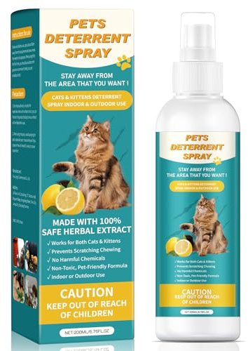 MUOCOBU Cat Deterrent Spray 200ML, Cat Repellent Spray – Natural Cat Training Spray for Indoor & Outdoor Use, No Trace Formula to Protect Furniture & Garden - NS Formula 4