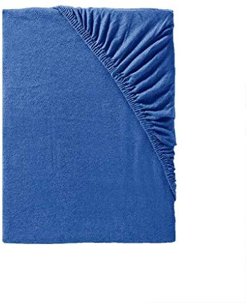 Spannbettlaken 140x200 bis Bettlaken 160x200 Matratzen Größe - Mako Jersey Spannbetttuch in Royal Blau - Ideale Bettlaken für einen schönen Bettbezug