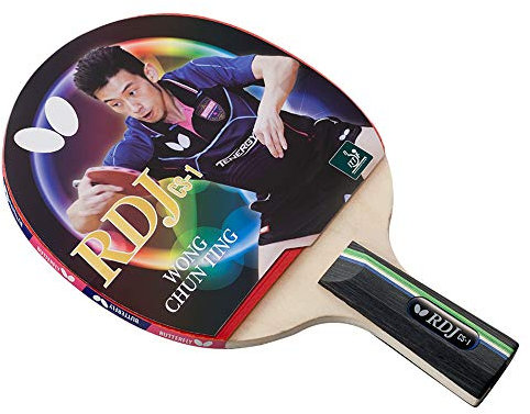 Butterfly Farfalla Rdj CS1 Approvazione ITTF – Racchetta da Tennis da Tavolo Ping Pong Paddle – Spin, velocità, e Controllo, Rosso e Nero, Standard