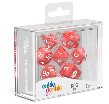 Oakie Doakie Dice RPG Set Marble - Red (7)