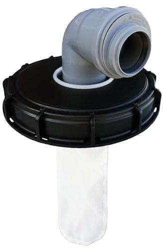 FN-Technik IBC lid filter rain water filter lid DN 225 HT DN 75 nylon, HT DN 75: bend DN 75 red, DN 50