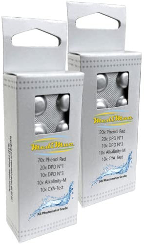 MediMuc Refill Pack för PoolLAB - även lämplig för andra handfotfotometrar - original PoolLAB-reagenser - antal tabletter (140)