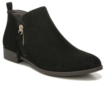Dr. Scholl's Shoes Women's Rate Zip Ankle Boot Black Microfiber 9.5 W