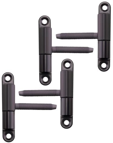 SOTOOLS Lot de 4 charnières de porte à visser avec tenon M8 x 50 mm Noir laqué avec technologie de palier coulissant sans entretien pour portes jusqu'à 40 kg