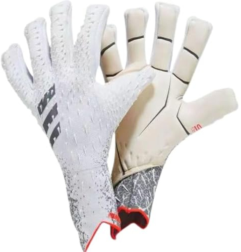 PLBSE Histarstore5 - Guanti da portiere da calcio, da allenamento, con presa forte, antiscivolo e traspiranti, per adulti e bambini (bianco, 8)