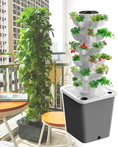 PLABNK Sistema di Coltivazione Idroponica da 15 A 30 Fori: Verticale, Coltura Fuori Suolo + Resa Elevata, Facile da Montare, Staccabile/Riutilizzabile, per Casa/Cucina,20 Hole