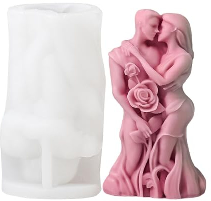 Moules à bougies en Silicone pour la saint-valentin, moules en résine époxy pour couple | Moules en silicone pour bougies en forme d'amoureux câlins,Moule en résine époxy pour la fabricati