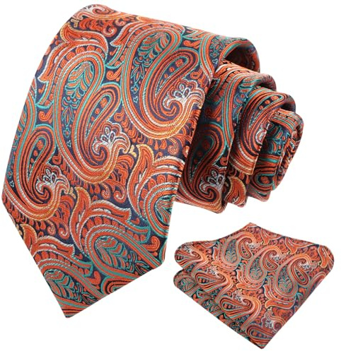 Alizeal Cravate et mouchoir pour homme Motif cachemire