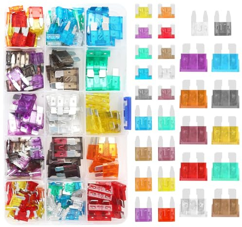 180PCS Kit Fusibili Auto Fusibili 20A 30A 40A Mini Fusibili Auto e Fusibili Moto per PKW Moto e Camper Kit Fusibili Autos con Scatola Fusibili Protezione Contro Sovraccarico e Cortocircuito