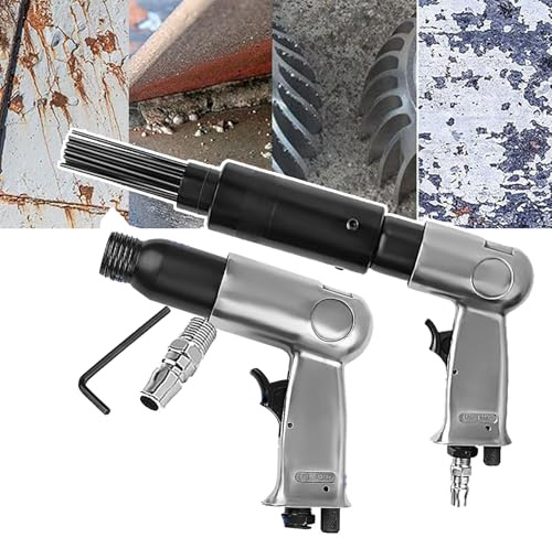 WHBEOY Scrostatore Ad Aghi Ad Aria, 19 Aghi in Acciaio, Design Dell'impugnatura, con Chiave E Connettore, per Utensili Fai da Te da Officina,150mm