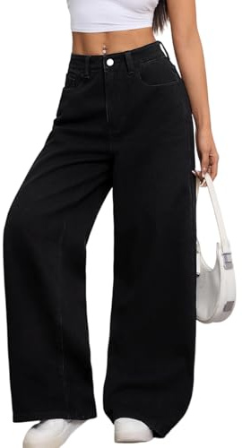 OYICAI Pantalon Denim Baggy Femme Large Jambe Vintage Rétro Y2K 90s Laisé Streetwear Hip Hop