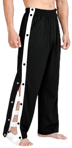 BSBUY Men's Rehabilitation Trousers Rehab Pants Side Opening Loose Training Trousers Tear-Off Operative Trousers Medical Sportswear Sweatpants Post-Operative Sports Trousers Men's Jogging Bottoms