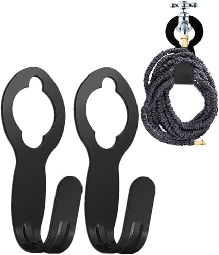 Ebliiny 2 Pack Garden Hose Hanger - Heavy Duty Metal Holder for 50ft/25ft Expandable Hose, Supports 110lbs - Portable Garage Storage