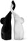 FeinKnick Coppia armoniosa di elefanti in ceramica in bianco e nero - Scultura moderna, coppia di due singoli elefanti - Statuetta decorativa alta 26 cm - Elefante come perfetta idea regalo