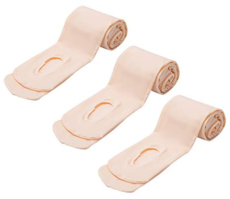 MANZI Women's Solid Color Comfortable Convertible Ballet Tights 3 Pairs Pack S-M, Ballet Pink