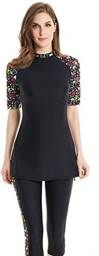 Trajes De Baño Musulmanes Damas Burkini Manga Manga Corta Ropa De Play Modest Muslim Swimwear