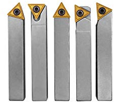 PAULIMOT Drehmeißel-Set mit Wendeplatten, vernickelt, 10 mm, 5-teilig