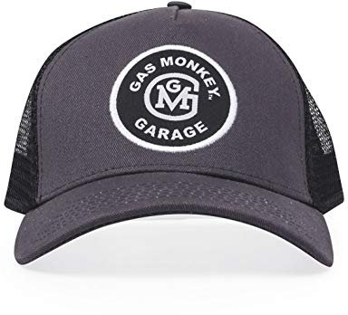 Gas Monkey Garage Cap Trucker Style Initial Logo Patch Grey